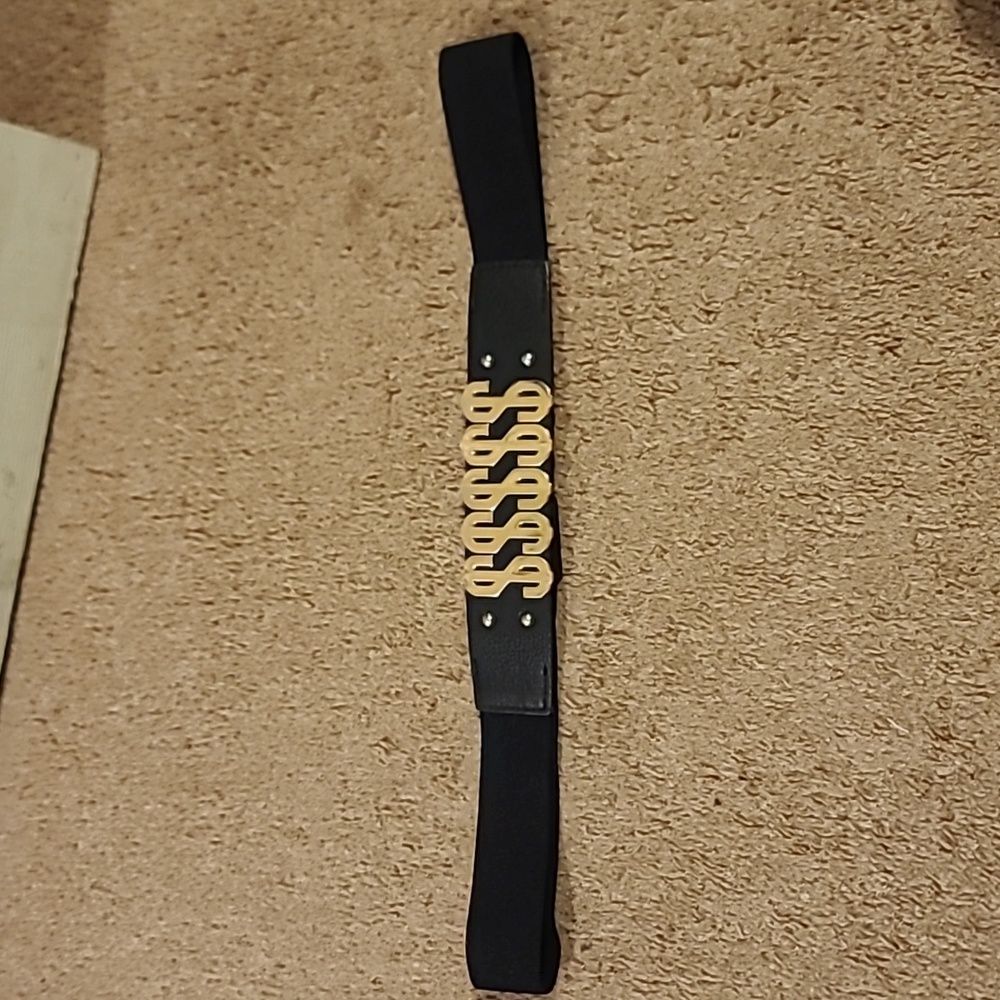 Money sign elastic/stretchy belt